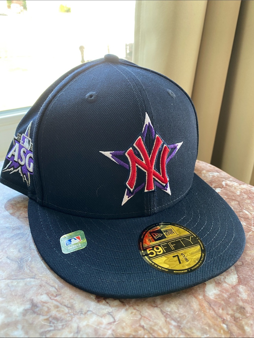 New Era 59Fifty New York Yankees 2021 All Star Game Fitted Hat Navy size 7. 5/8